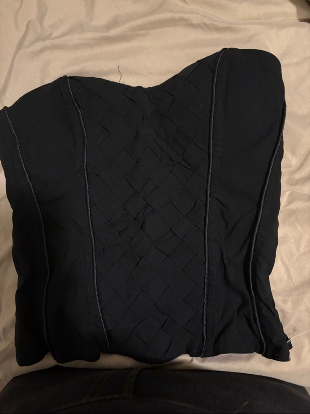 Blue Life Black Woven Strapless Bustier Dress